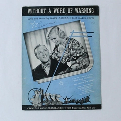 Without A Word Of Warning Vintage Sheet Music Two For Tonight 1935 Mack Gordon
