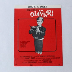 Vintage Sheet Music Where Is Love From The Movie Oliver by Lionel Bart 1968