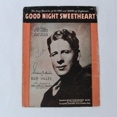 Vintage Sheet Music Goodnight Sweetheart 1931 Piano Rudy Vallee American Version
