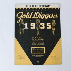 Vintage Sheet Music Lullaby Of Broadway From The Movie Gold Diggers Of 1935