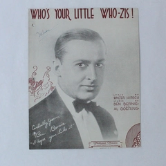 Who's Your Little Who Zis Vintage Sheet Music 1931 Goering Bernie Hirsch