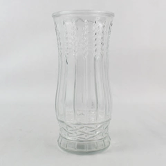 Vintage Brody Co. Wheat Stalk Pattern Glass Vase Autumn Thanksgiving Decor 8.5"