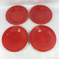 Set of 4 Syracuse China 559 Red Dinner Plates 11.25 Inch
