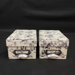 Lot of 2 Sierra Pacific Crafts Victorian Recipe Card Boxes, Pre-Owned