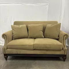 Bernhardt Loveseat by Bernhardt Furniture Company Sofa Couch Dark Beige