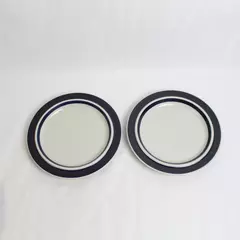Set of 2 Arabia Finland Anemone Blue Dinner Plates 10" Round - Pre-Owned