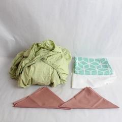 Mixed Lot of Linens for Fabric Cutters King Shams Fitted Sheet Napkins Sewing