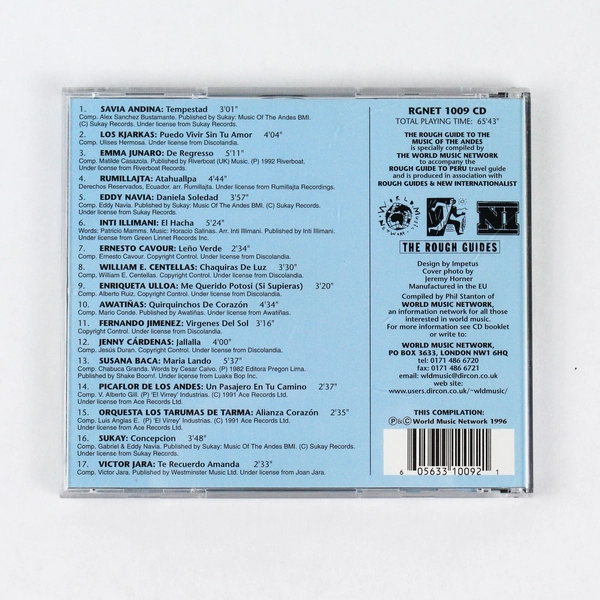 Rough Guide to The Music of the Andes 1996 World Music Network Audio CD