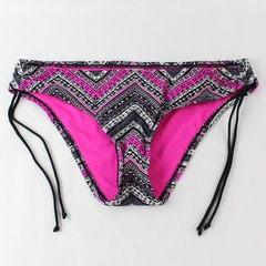Merona Women's Size M Swim Suit Bottom Pink White Black Tie Sides