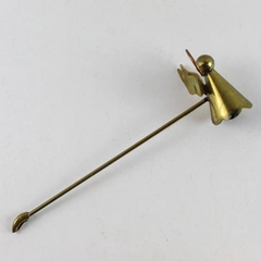 Vintage Brass Angel Candle Snuffer Unique Decorative Collectible 8" Long
