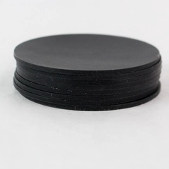 Set of 8 Black Silicone Rubber Non-slip Drink Coasters Round Lipped Edge