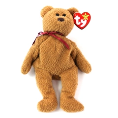 TY Beanie Original Baby Curly 1993 1996 Curly Bear Brown Nose With Tags PVC