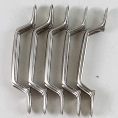 Lot of 5 Cabinet Pulls Handles Brushed Silver Finish w/ Screws