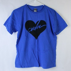 Gildan T Shirt Top CVDA Women's Size XL Blue Short Sleeves Black Graphic Print