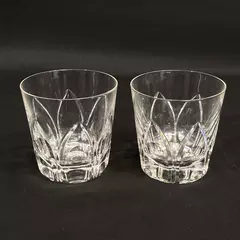 Set Of 2 Crystal Rocks Glasses Thumbprints In Arches 3.5 Inch