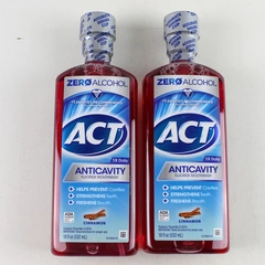 2 ACT Anticavity Fluoride Mouthwash With Zero Alcohol, Cinnamon 18 Fl Oz New