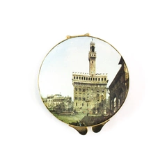 Florence Italy Powder Compact Mirror Souvenir Accessory 3"
