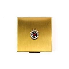 VTG Elgin American Gold Tone Chicago Motor Club Honor Member Compact Mirror 3x3"