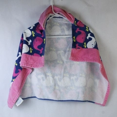 Pottery Barn Kids Hooded Bath Towel Ivy Navy Blue Pink Whales Bathroom Decor