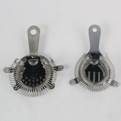 Lot of 2 Metal Cocktail Strainers 2-Pronged and 4-Pronged Kitchen Bar Tools