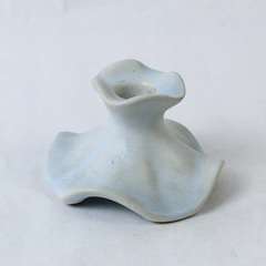 Antique Weller Pottery Taper Candle Holder S18 Light Blue
