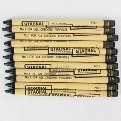 Lot of 11 Vintage Staonal Black Waterproof Non-Smudging Marking Crayons 6"