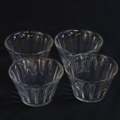 Vintage Lot Of 4 1930s Jell Well Glass Mold Dessert Custard Cups Scalloped