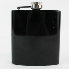 True Stainless Steel Black 6 oz Flask