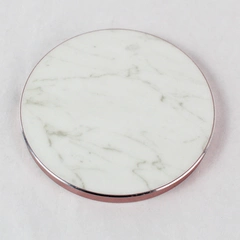 POWR Marble Pattern Pink Fast Charge Wireless Charging Pad 4" No Cord