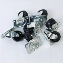 Lot of 7 Waxman 2 1/2" Heavy Duty Rubber Casters Swivel 175 lb Capacity