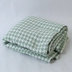 Houndstooth Suiting Fabric Blanket 42" Wide Cotton Linen 2 3/4 Yard White Celery