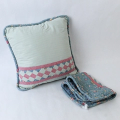Feather Throw Pillow with Two Handmade Hand Pieced Zipper Covers One Flawed 