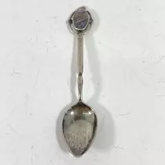 Vtg Sterling Silver Collector Spoon Mother Of Pearl or Abalone Handle Insert 