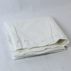 Vintage Keeco Floral Embroidered Tablecloth White Dining Home Decor