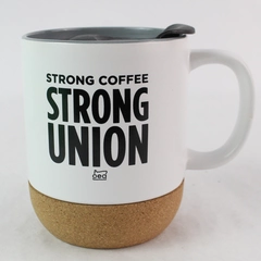 Oregon Education Association Strong Coffee Strong Union White Lidded Coffee Mug