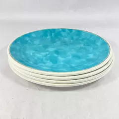 Set of 4 Better Homes And Garden Melamine Plates Turquoise 10 1/2 Inch