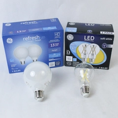 Lot of 2 Packages of GE LED Dimmable Light Bulbs 60 Watt
