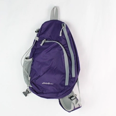 Eddie Bauer Purple Gray Shoulder Sling Crossbody Hiking Backpack Cell Phone Pkt