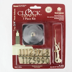 New Sealed Walnut Hollow Clock Crafts 3 Piece Kit for 3/4" Thick Surfaces