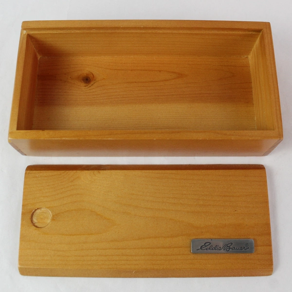 Eddie Bauer Wooden Watch Box Stash Trinket Container 6.5"