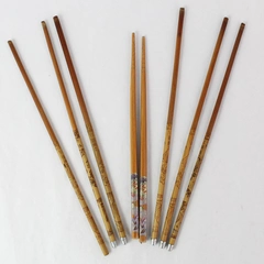 Lot of 8 Reusable Wooden Chopsticks Kitchen Dinner Utensils 9" and 10"