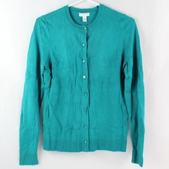 Charter Club Teal Button-Down Cardigan Sweater Women's Size Medium