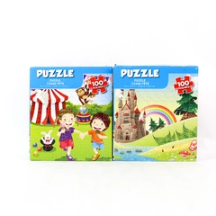 Lot of 2 Complete Best Brands 100 Piece Kids Jigsaw Puzzles Circus and Castle
