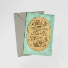 Hallmark Cards 3D Wood Welcoming Spirit Plaque Birthday Card Envelope