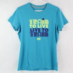 Nike Dri-Fit Train To Live To Train Blue Cotton T-Shirt Youth Large 12-14