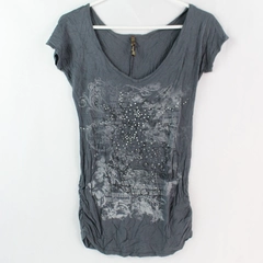 Mary Jane Dark Gray Graphic T-Shirt Women's Size Small