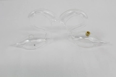 Lot of 2 Swan Bird Clear Hand Blown Glass Art Oil Lamp Hollow Delicate 