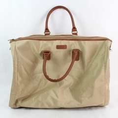 Buxton Tan Brown Garment Bag Folding Unfolding Travel Duffle Zippered