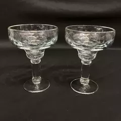 Set of 2 Heavy Libbey Yucatan Clear Margarita Glasses 6.75 Inch