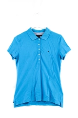 Tommy Hilfiger Blue Collared Half-Button Polo Women's Size Medium